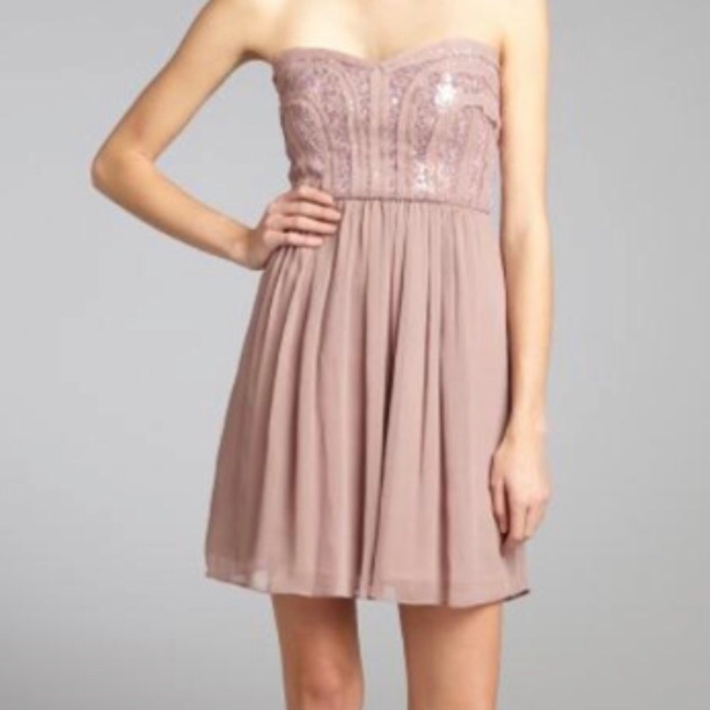 BCBG Maxazria Pale Pink Strapless Dress